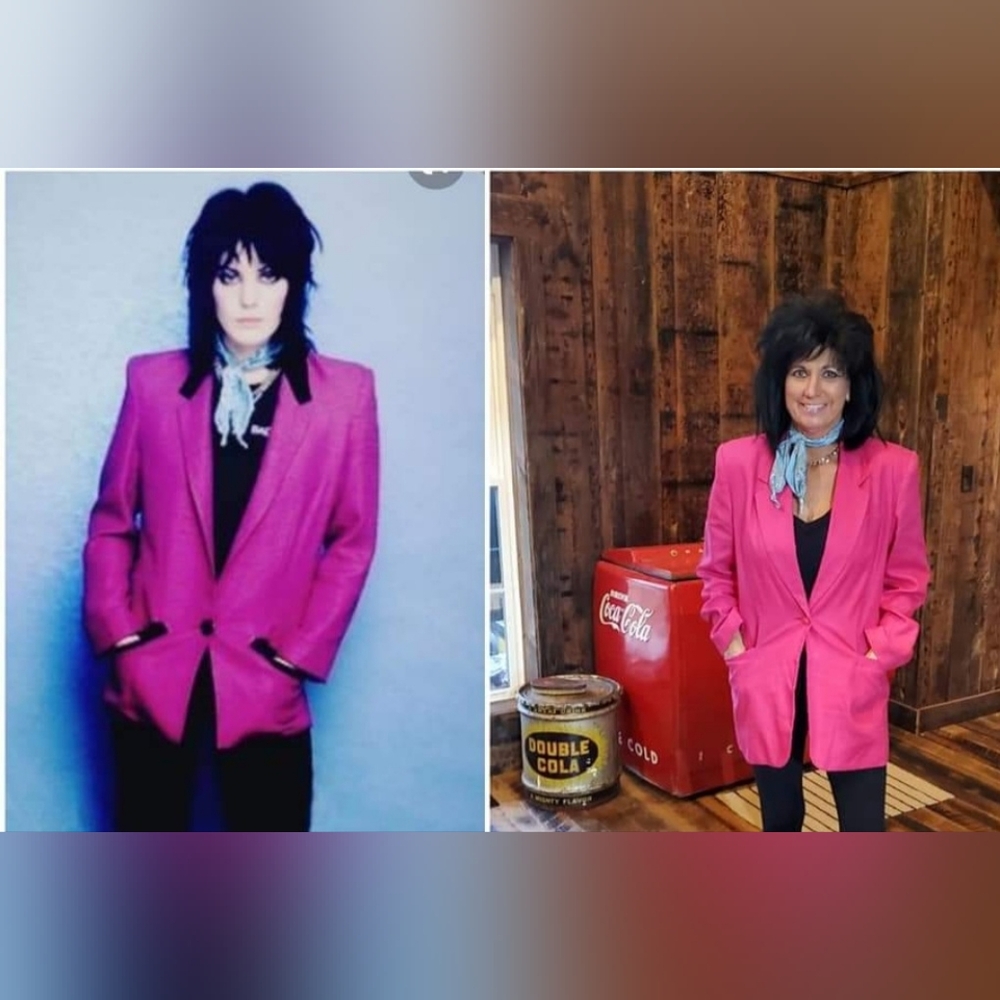 Joan Jett Halloween Costume Blazer Scarf Wig Choker